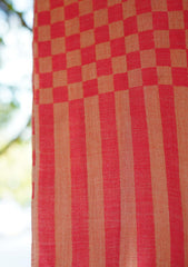 Pashmina Kashmiri Check Work Shawl D - 04 - Red Golden