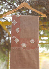 Wool Emboridered Shawl D - 03 - Brown