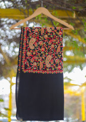 Pashmina Emboridered Shawl D - 161 - BLACK