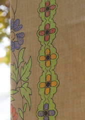 Wool Needle Work Shawl D - 42 - Brown