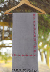 Wool Needle Work Shawl D - 55 - GREY