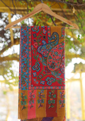 Pure Pashmina Qalamkari Shawl D - 22 - G MUSTARD