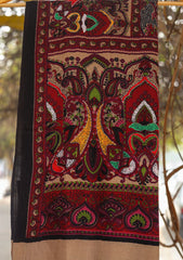 Wool Needle Work Shawl D - 28B - D Maroon