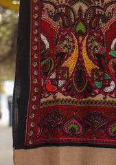 Wool Needle Work Shawl D - 28B - D Maroon