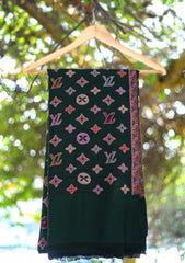 Pure Pashmina Kaani Jamawar Shawl D - 75 - D Green