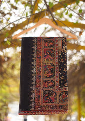 Pure Pashmina Kaani Jamawar Shawl D - 76 - N Blue