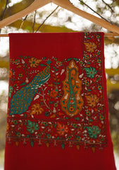 Pashmina Emboridered Shawl D - 74 - Maroon