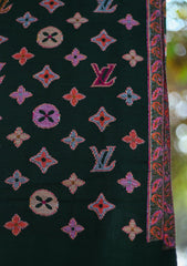 Pure Pashmina Kaani Jamawar Shawl D - 75 - D Green