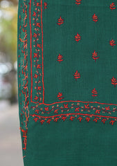 Pure Pashmina Kashmiri Work Shawl D - 59B - B Green