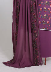 Winter - Riwaj - Printed Cotray Suit - Wool Shawl - D#09 - Purple