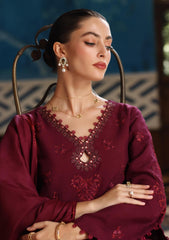 Winter - Noor by Saadia Asad - Pashmina Shawl 25 - NSP#13 - Royal Claret