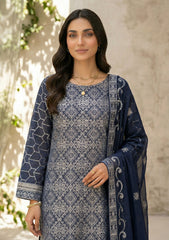 Formals - Riwaj - Fancy Bamber Chiffon - 2 Pcs Suit - CBD#2893 - Navy Blue