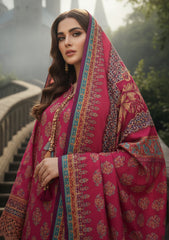 Winter - Riwaj - Printed Marina - 3 Pcs - Wool Shawl 25 - D#50