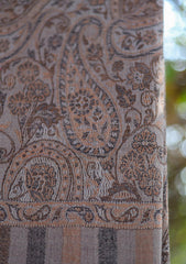 Pure Pashmina Kaani Jamawar Shawl D - Brown