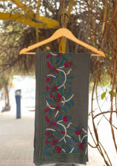 Wool Needle Work Shawl D - 29 - G Grey