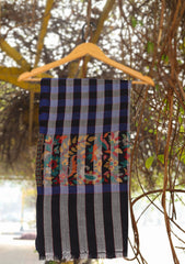 Pure Pashmina Kaani Jamawar Shawl D - 55D - R Black