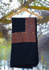 Pashmina Emboridered Shawl D - 139 - Black