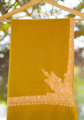Pure Pashmina Kashmiri Work Shawl D - 29 - Golden