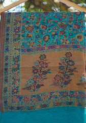 Silk Jamawar Work Shawl D - 03B - Zink