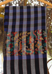 Pure Pashmina Kaani Jamawar Shawl D - 55D - R Black