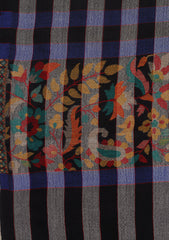 Pure Pashmina Kaani Jamawar Shawl D - 55D - R Black