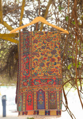 Wool Needle Work Shawl D - 27 - Golden