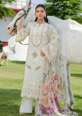 Lawn - Elaf Premium - Luxury 25 - Volume 02 - EFV#07A - WHITE EMPRESS