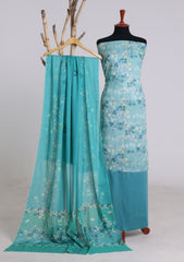 Lawn - Rubaaiyat - Digital Printed 26 - 2 By 2 - D#22 - LS Green