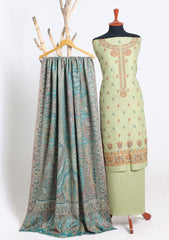 Winter - Riwaj - Pashmina Embroidered Suit - Kaani Shawl - D#05 - D Pista