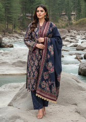 Winter - Riwaj - Printed Marina - 3 Pcs - Wool Shawl 25 - D#42