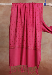 Pashmina Kashmiri Jaaldar Scarf D#33 - Pink