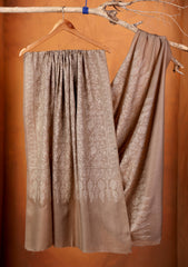 Pashmina Embroidered Jaaldar Shawl D#12 - M Grey