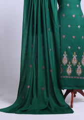 Winter - Riwaj - Pashmina Embroidered Suit - D#09 - D Green