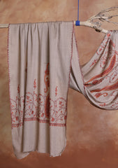 Pashmina Kashmiri Jaaldar Scarf D#38 - Skin