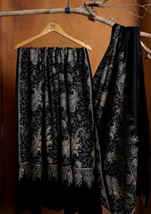 Pashmina Embroidered Jaaldar Shawl D#16 - Black 1