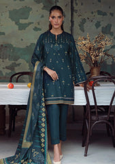 Winter - Sahar - Elara - Fall Printed - 3 Pcs - AW1-25-03 - Emerald Dusk