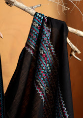 Pashmina Needle Work Shawl D#25 - Black