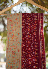 Pure Pashmina Kashmiri Work Shawl D - 17 - M Skin