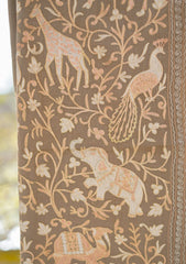 Pashmina Ari Work Shawl D - 120 - Brown