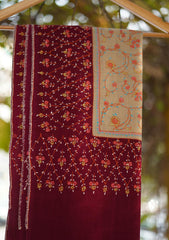 Pure Pashmina Kashmiri Work Shawl D - 17 - M Skin