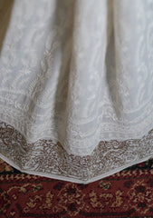 Pure Jorjet Chiffon Chikankari Mukesh Work Saree D#01