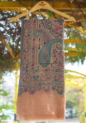 Pure Jamawar Kaani Shawl D - 2255 - Peach