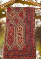 Pure Pashmina Kaani Jamawar Shawl D - 90 - M Brown