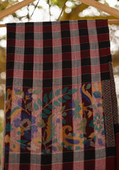 Pure Pashmina Kaani Jamawar Shawl D - 55C - Black