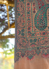 Pure Jamawar Kaani Shawl D - 2255 - Peach