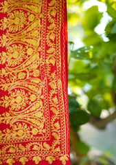 Pashmina Ari Work Shawl D - 99 - Red