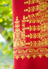 Pashmina Ari Work Shawl D - 99 - Red
