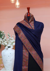 Pashmina Kashmiri Work Shawl D - 0002 - N Blue