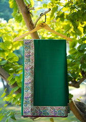 Pashmina Patch Work Shawl D - 16B - Bottle Green