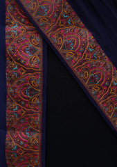 Pashmina Kashmiri Work Shawl D - 0002 - N Blue